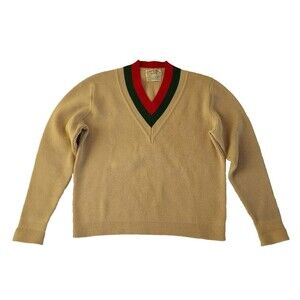 Vintage Mens Sport Alm Kitzbuhel Tirol Wool V Neck Made InAustria Sweater Size M